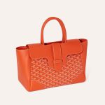Goyard Saigon Tote Orange Goyardine Canvas Palladium Hardware - Image 3